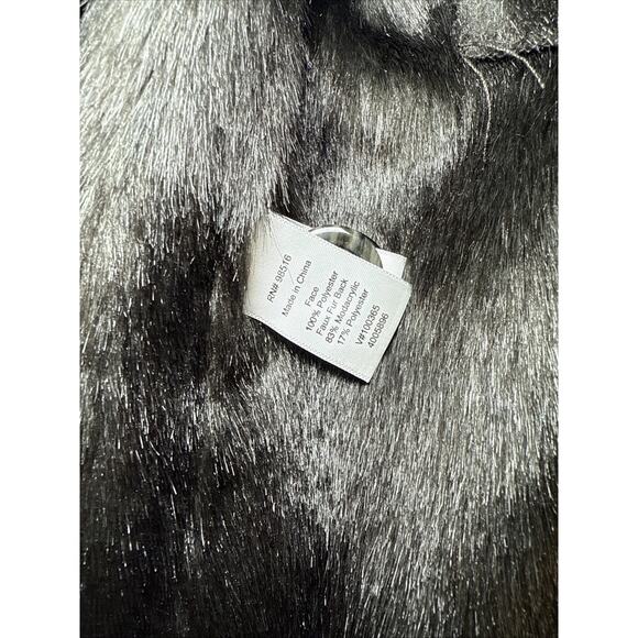 Coldwater Creek Womens XL Gray Metallic Shine Coat Button Up Faux Fur Lined NWOT - Picture 10 of 16